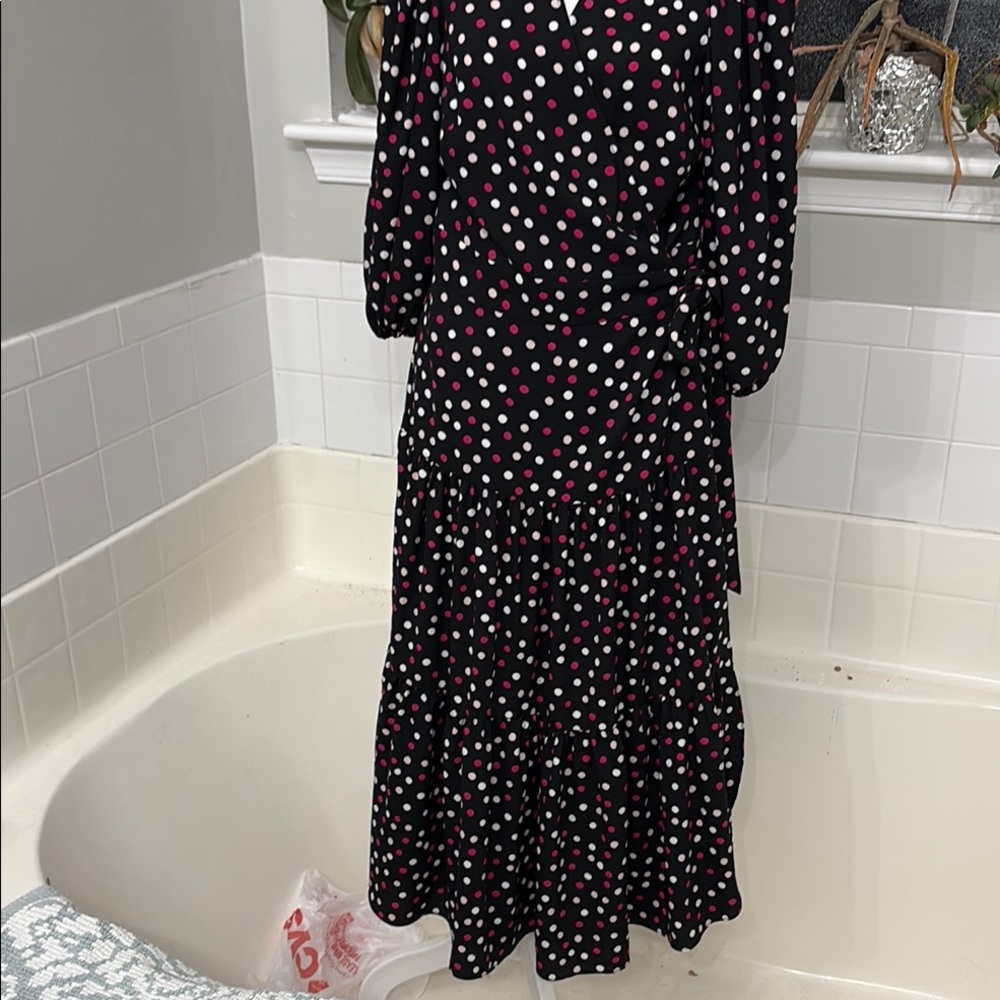 Kate Spade Black and White Long Sleeve Sundress